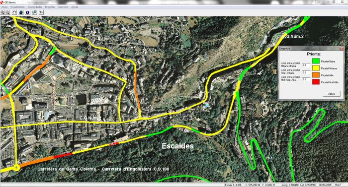 GIS ferms Andorra, aplicatiu, manteniment carreteres